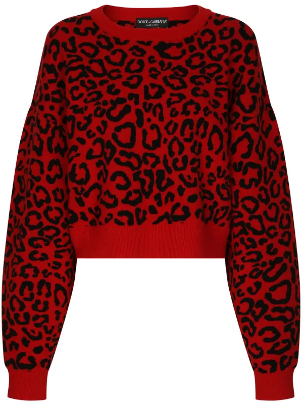 Dolce Gabbana semi sheer leopard print Jumper Farfetch