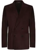 Dolce & Gabbana double-breasted suede blazer - Brown