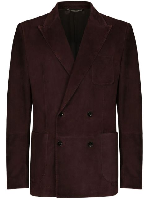 Dolce & Gabbana double-breasted suede blazer Men