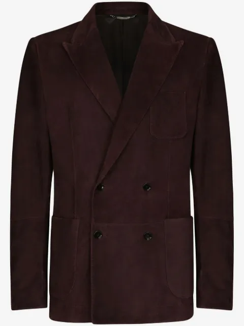 Dolce & Gabbana blazer de gamuza con doble botonadura