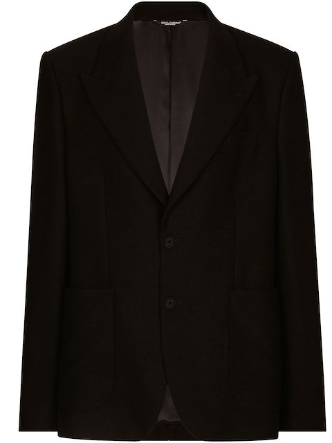 Dolce & Gabbana single-breasted fine-knit blazer 