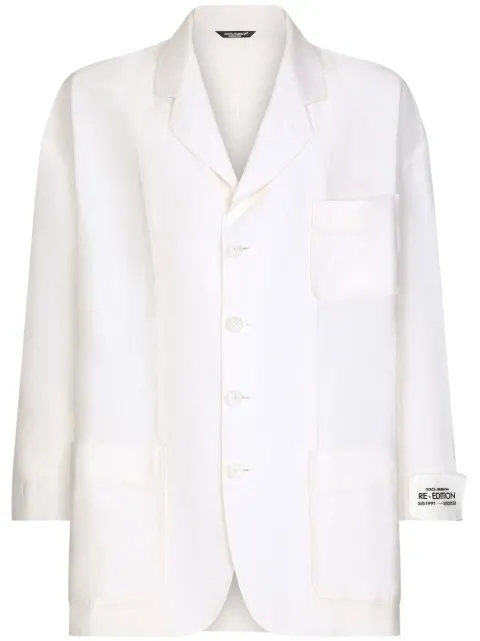 Dolce & Gabbana linen-silk single-breasted blazer