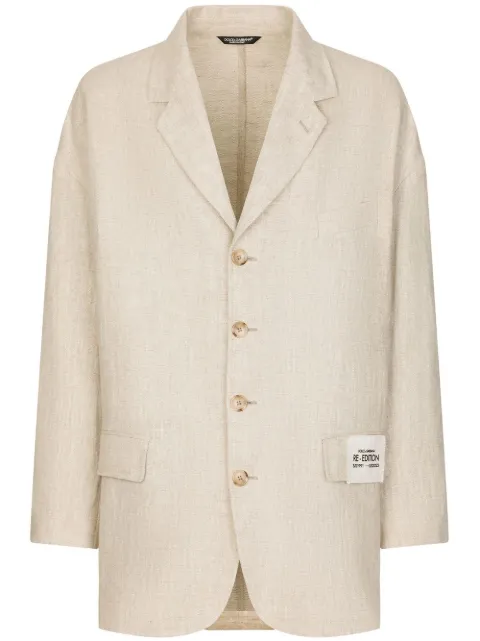 Dolce & Gabbana logo-patch single-breasted blazer