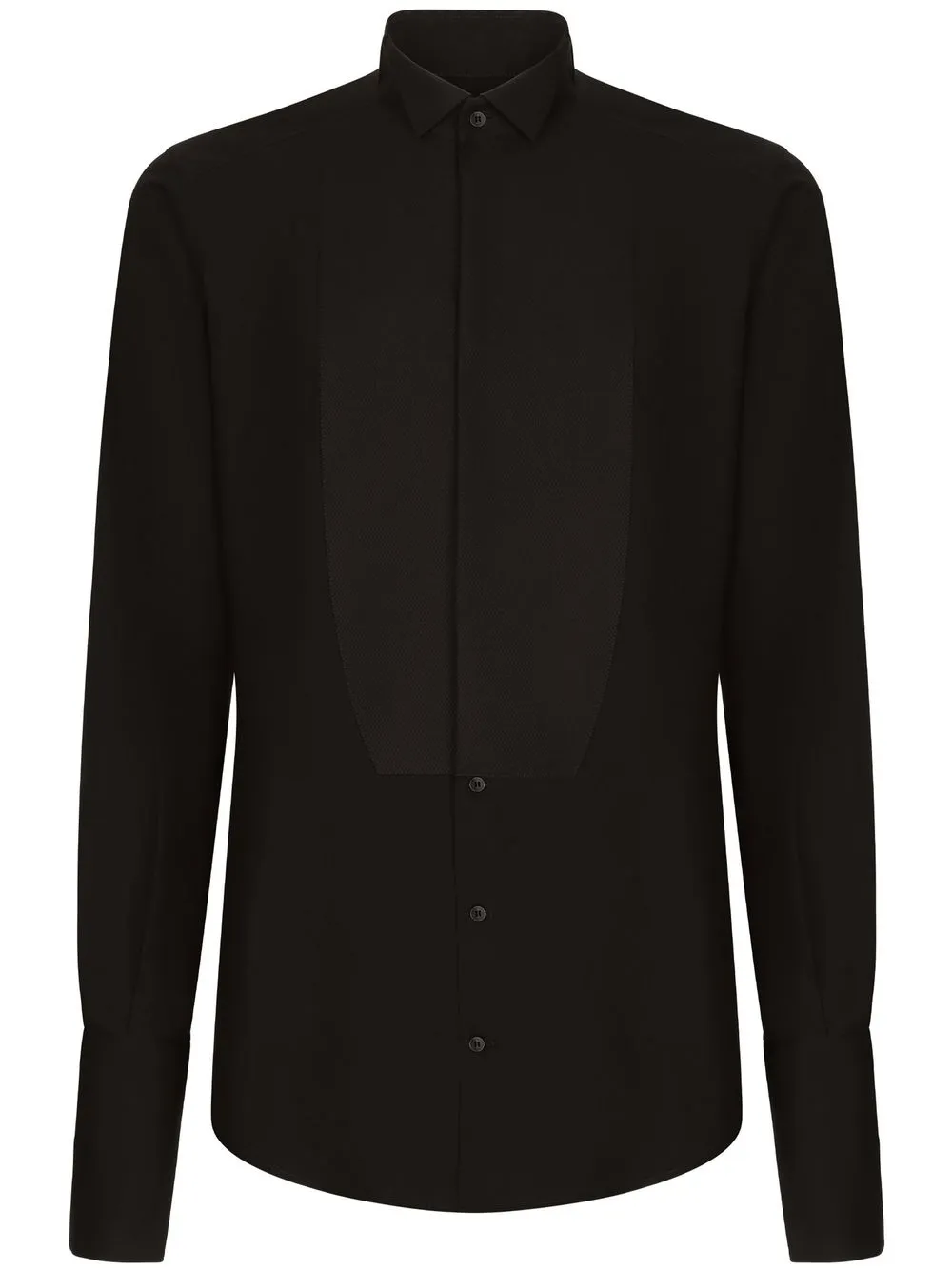 Dolce & Gabbana Stand-up Collar Cotton Shirt In Black