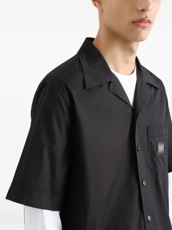 Dolce & Gabbana Camisa Com Tag De Logo | Preto | FARFETCH BR