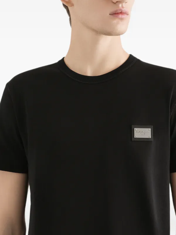 Dolce & Gabbana Camiseta De Algodão Com Tag | Azul | FARFETCH BR