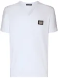 Dolce & Gabbana logo-tag V-neck T-shirt - White