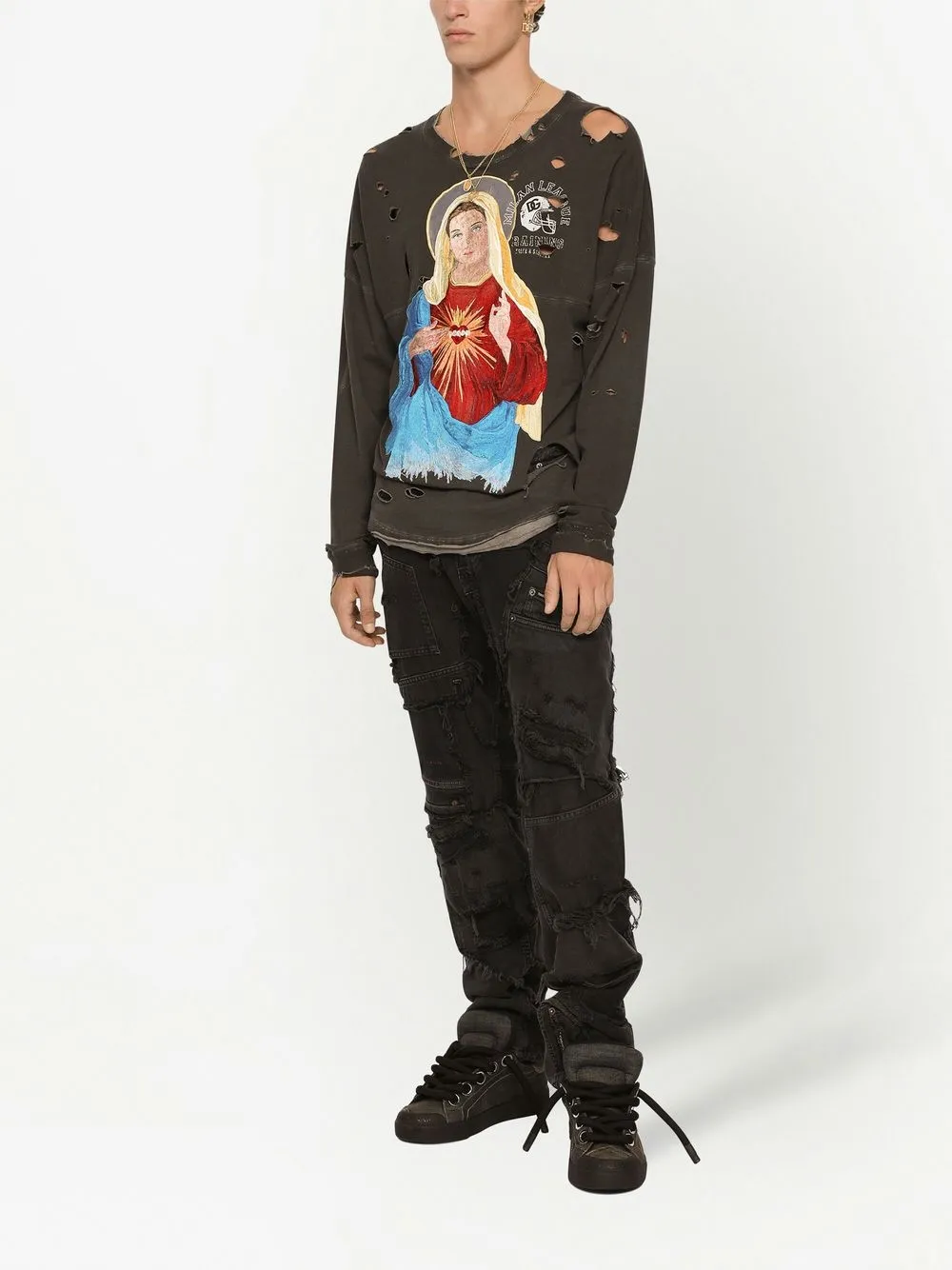 Dolce & Gabbana T-shirt Mit Distressed-detail In Athletic F Grigio 