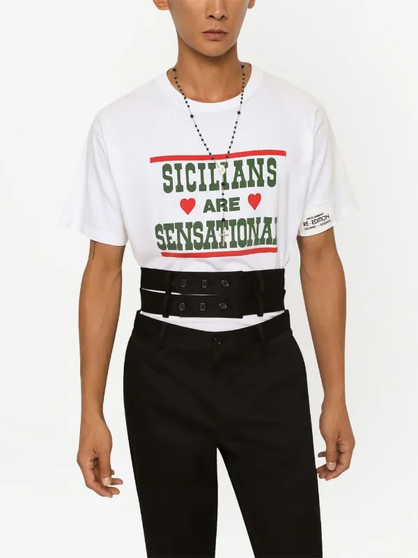 Dolce & Gabbana graphic-print Cotton T-Shirt | ホワイト | FARFETCH JP
