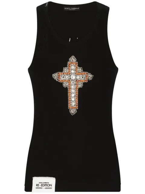 Dolce & Gabbana Regata canelada com estampa de cruz