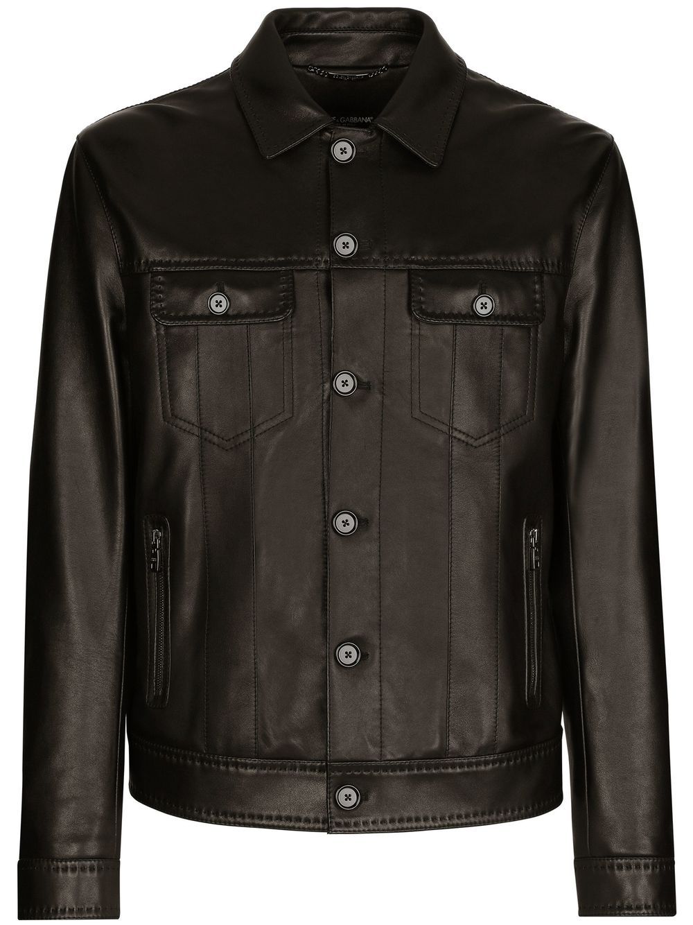 Dolce & Gabbana Plongé Leather Jacket - Farfetch