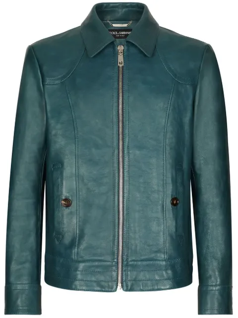 Dolce & Gabbana zip-up leather jacket