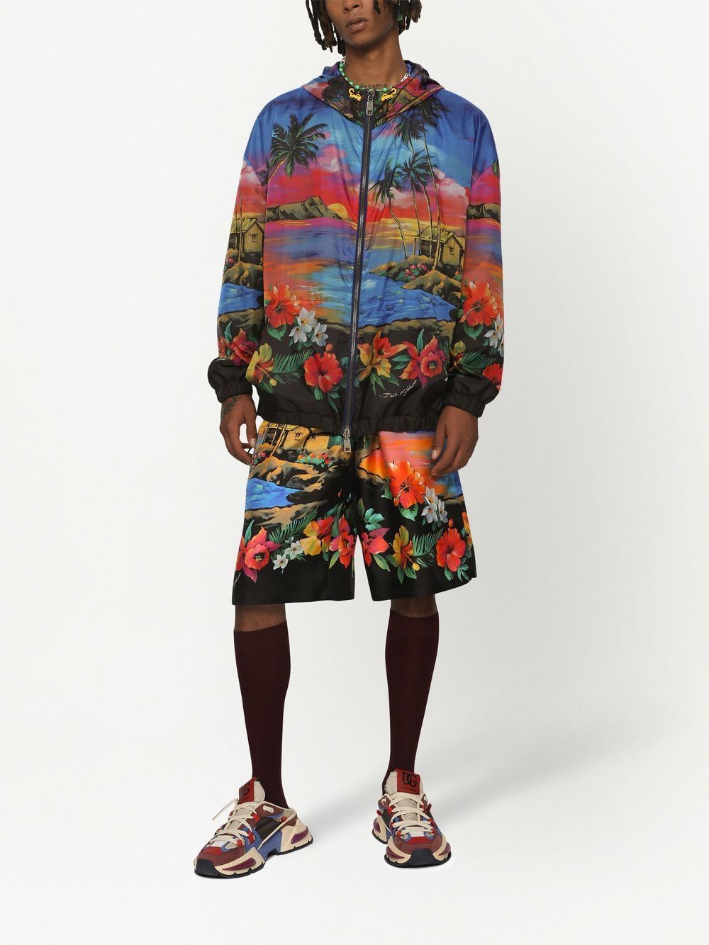Shop Dolce & Gabbana Graphic Print Jacket In Multicolour