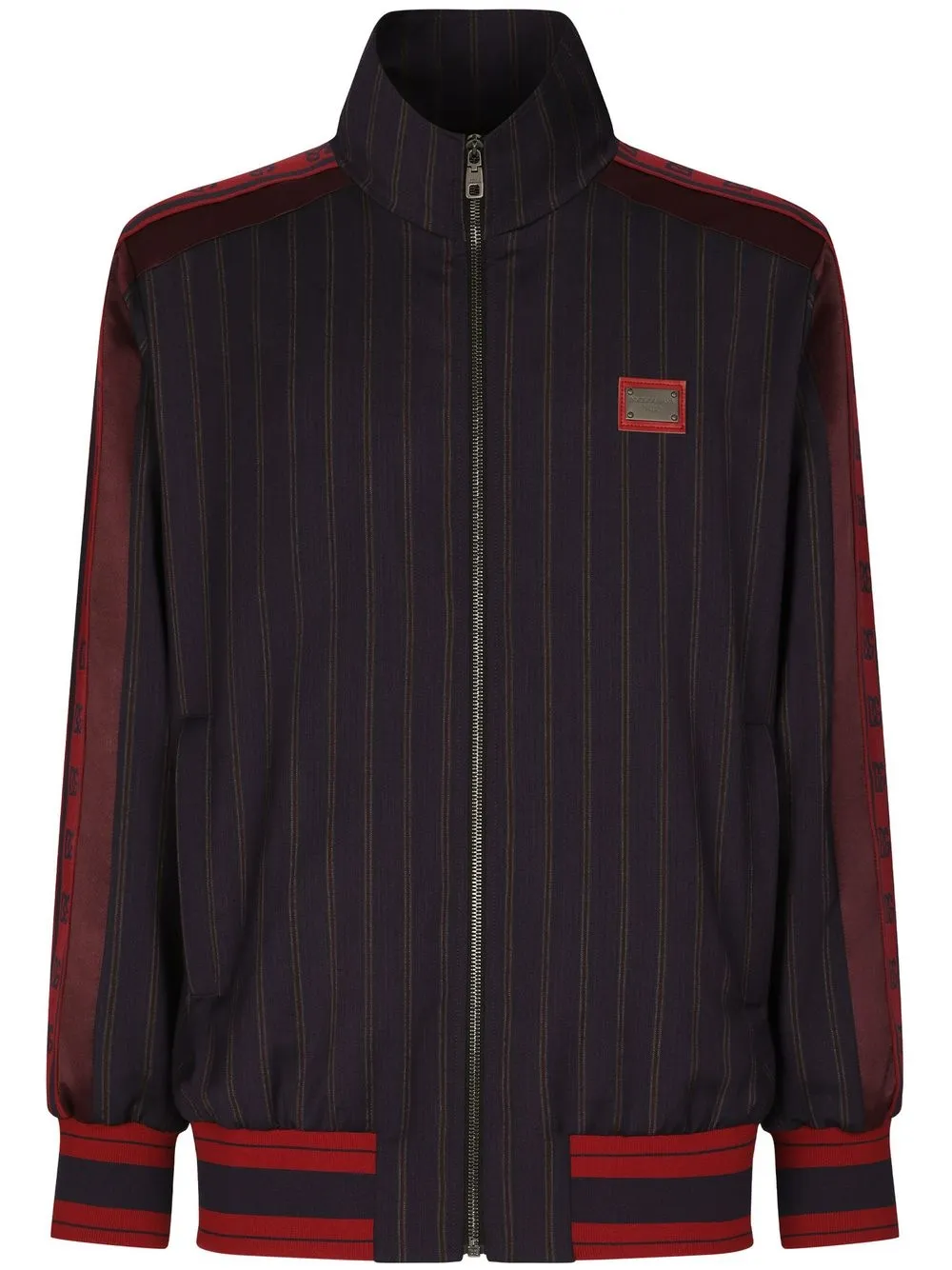 Dolce & Gabbana Pinstripe Wool Jacket With Branded Tag In Combined Colour