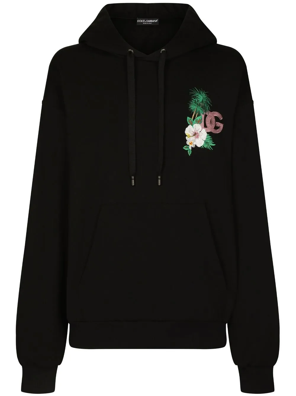 

Dolce & Gabbana logo-print cotton hoodie - Black