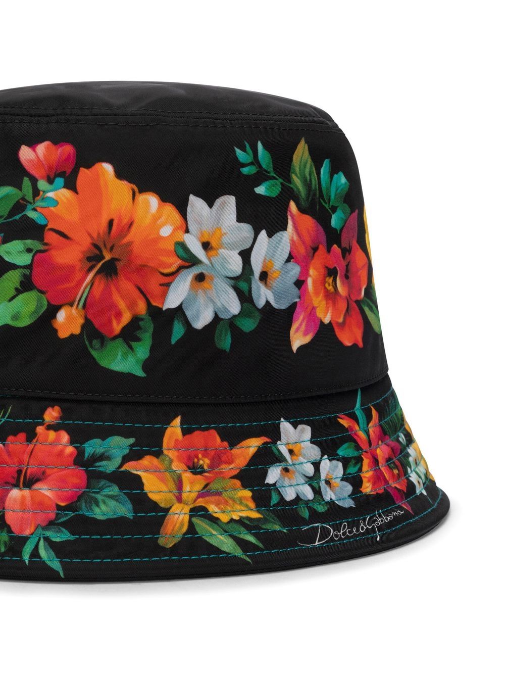 Dolce & Gabbana Vissershoed met bloemenprint - Zwart