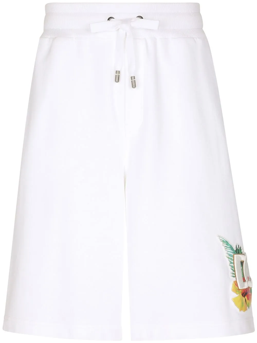 

Dolce & Gabbana shorts con cordones en la pretina y logo bordado - Blanco