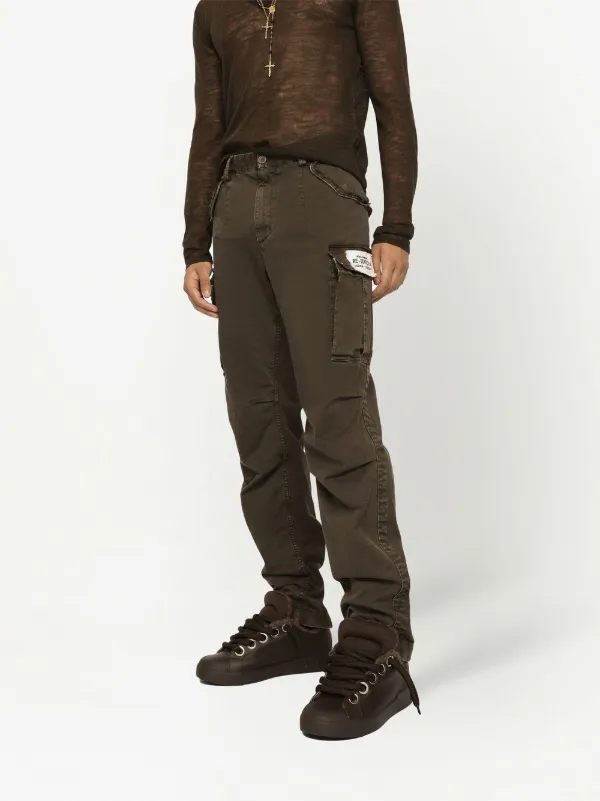 Dolce & Gabbana logo-patch Cotton Cargo Pants - Farfetch