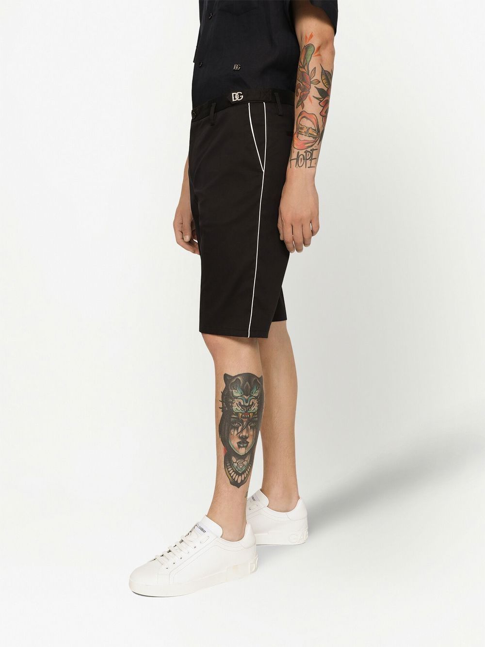 Shop Dolce & Gabbana Pressed-crease Tailored Shorts In Black