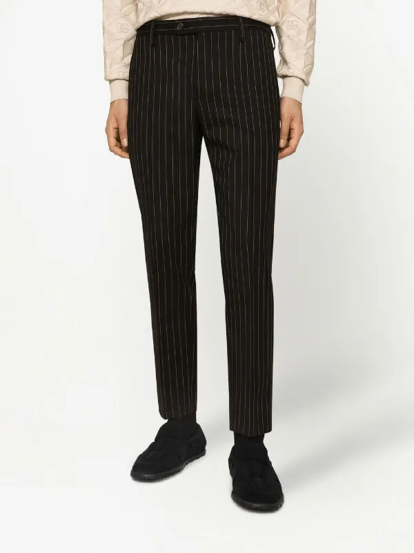 Dolce & Gabbana Pinstriped Tailored Trousers | Black | FARFETCH