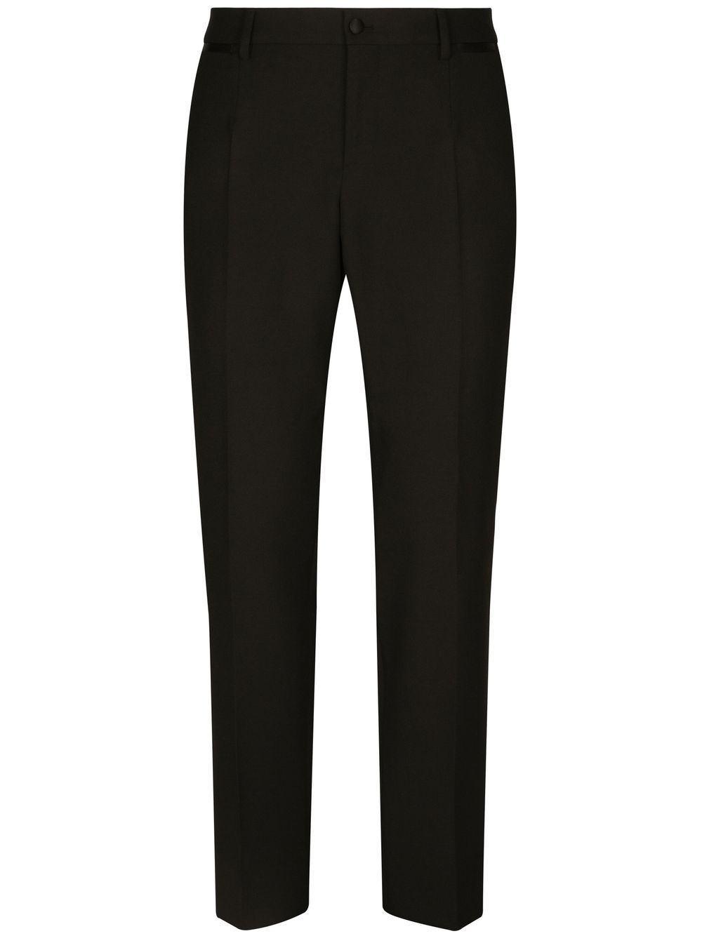 Dolce & Gabbana Satin-trim Tailored Trousers In Black