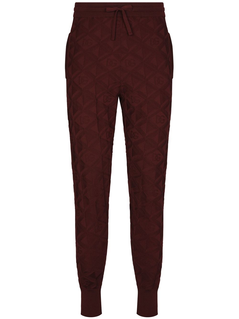 3D-jacquard silk track pants