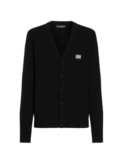 Dolce & Gabbana logo-tag cashmere-wool cardigan