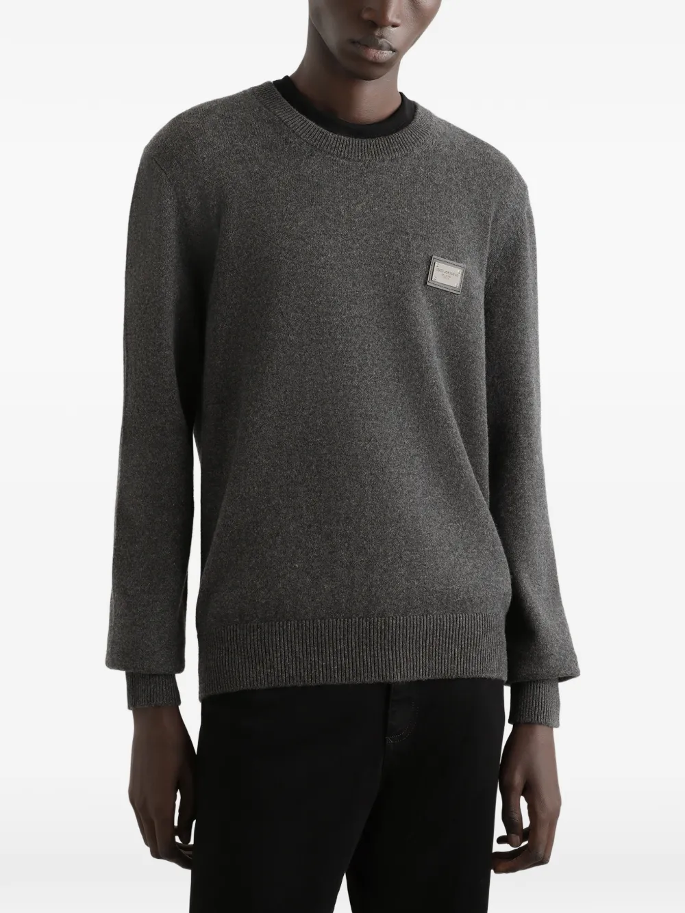 Dolce & Gabbana logo-tag Wool Jumper | Brown | FARFETCH CA