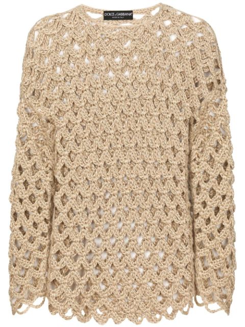 Dolce & Gabbana crochet-knit flax sweater
