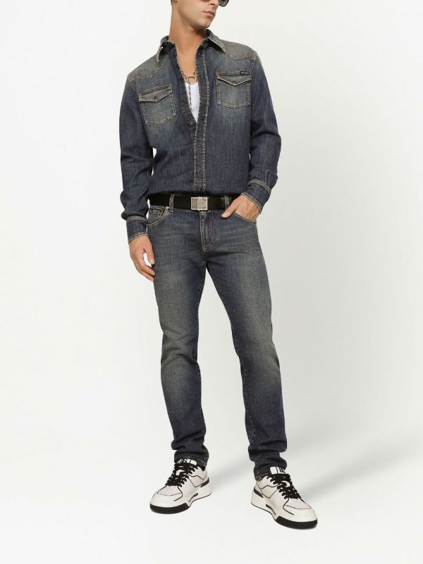 Dolce & Gabbana logo-appliqué slim-cut Jeans - Farfetch