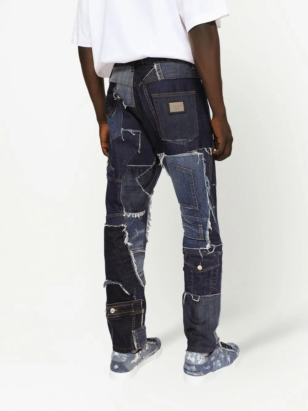 Dolce & Gabbana patchwork-denim tapered-leg Jeans | Blue