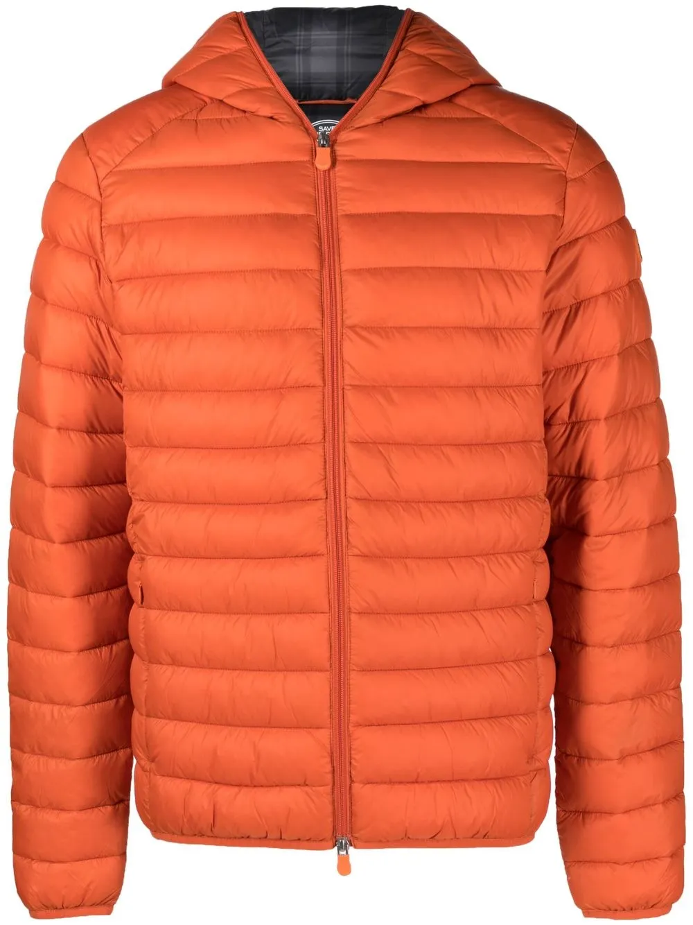 

Save The Duck logo-patch quilted puffer jacket - Orange