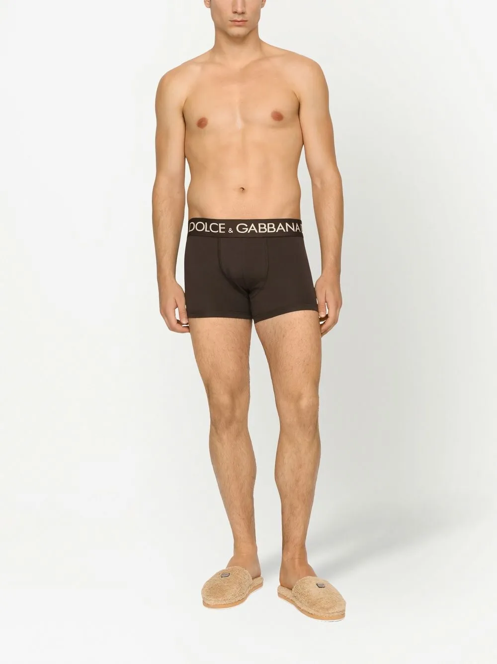 Dolce & Gabbana Boxershorts met logoband - Bruin