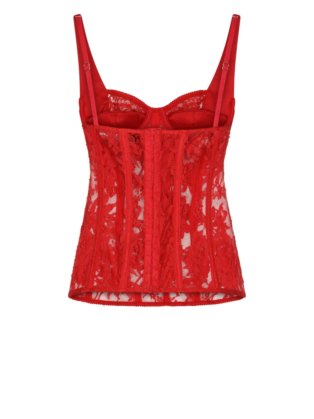 Dolce & Gabbana Korset top met kant - Rood