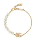 Dolce & Gabbana logo pearl bracelet - Gold
