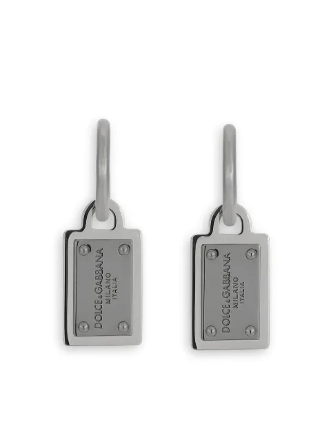 Dolce & Gabbana aretes con etiqueta del logo