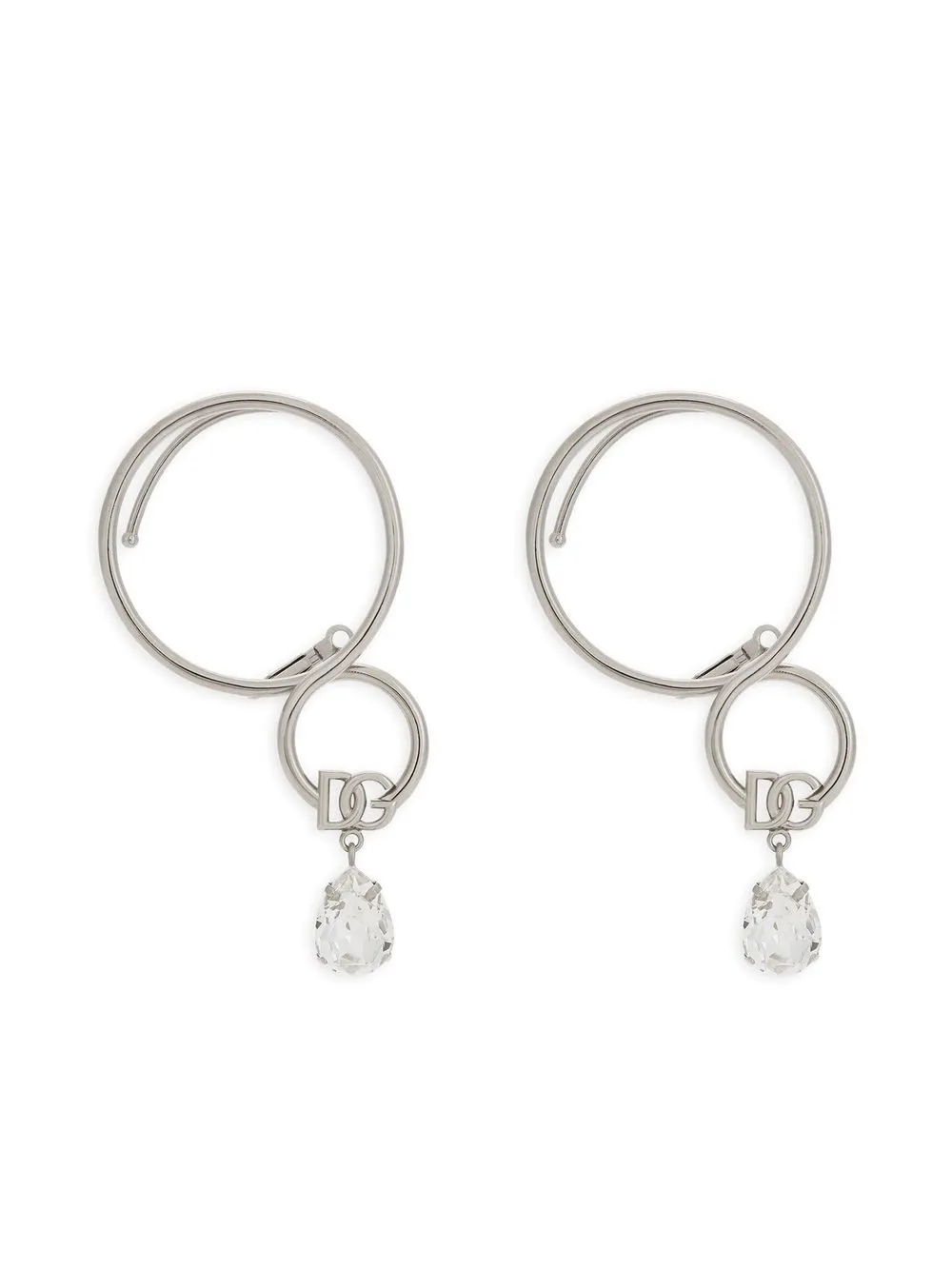 Dolce & Gabbana DG-pendant hoop ear cuffs - Silver