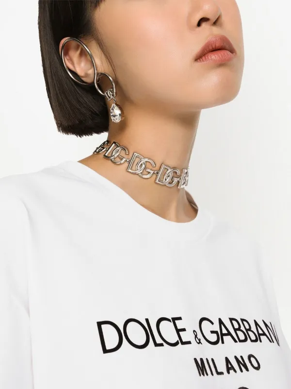 Dolce & Gabbana DG-logo rhinestone-embellished Ear Cuffs