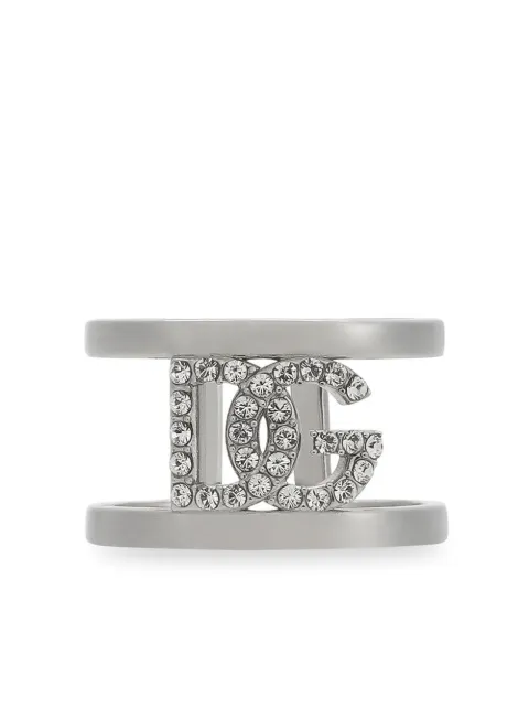 Dolce & Gabbana DG-logo crystal-embellished ring