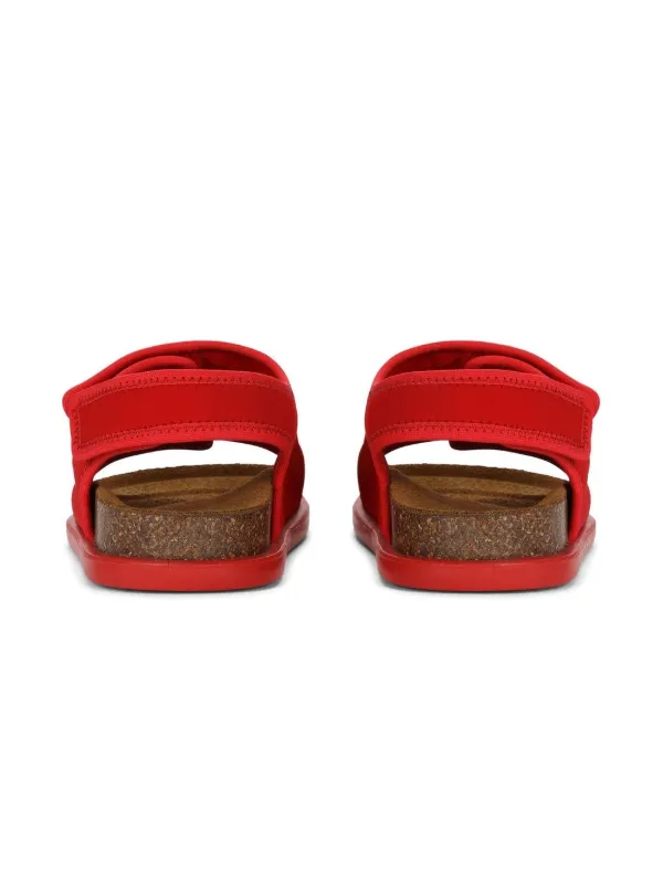 VIP【関税送料無料】希少 DOLCE & GABBANA RED FLATS Dolce & Gabbana Kids logo-print Flat Sandals | Red | FARFETCH