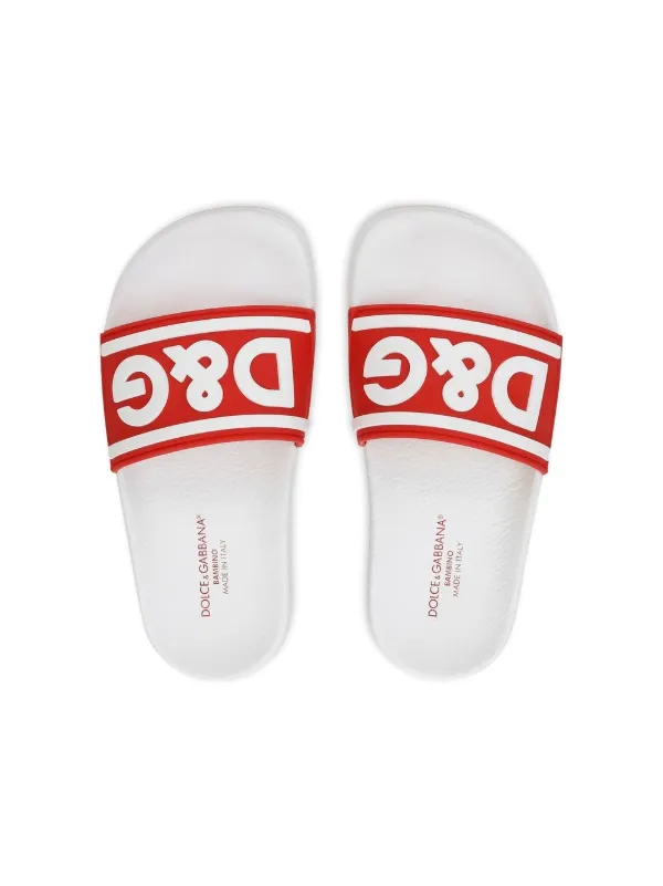 Dolce Gabbana Kids logo print pool slides kids Thermoplastic Polyurethane TPU Rubber Thermoplastic Polyurethane TPU 28 Red