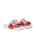 Dolce & Gabbana Kids logo-print pool slides - Red