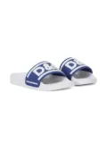 Dolce & Gabbana Kids logo-print pool slides - Blue