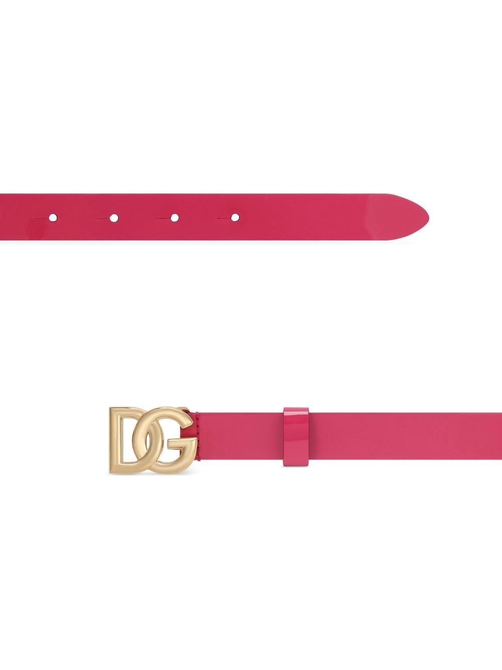 Shop Dolce & Gabbana Dg-logo Patent Leather Belt In Pink