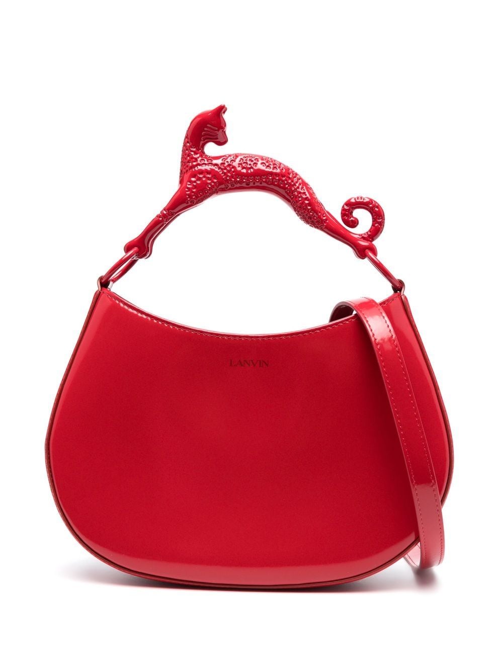 

Lanvin sculpted cat-handle shoulder bag - Red