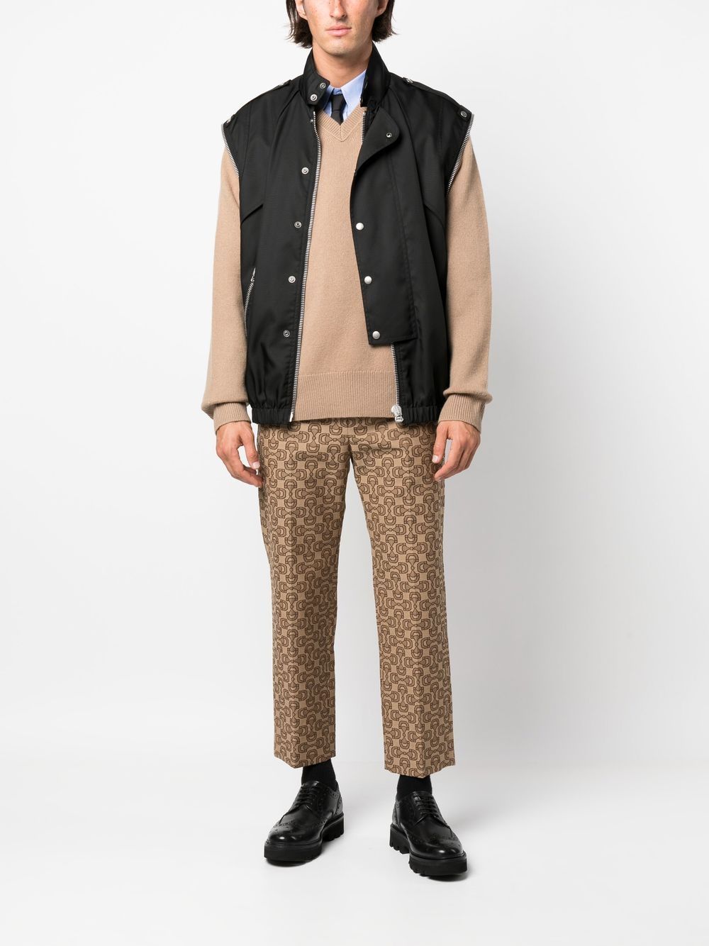 Shop Gucci Horsebit Jacquard-logo Track Pants In Brown