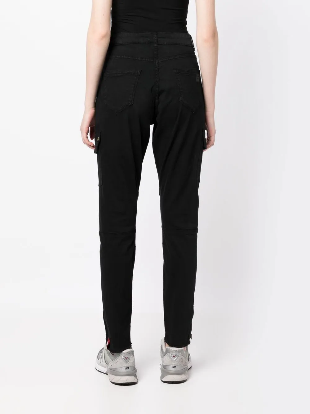Alpha Industries High-rise Tapered Cargo Jeans In Black