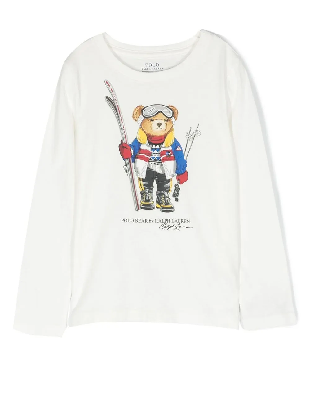 

Ralph Lauren Kids Polo Bear-print long-sleeved T-shirt - White