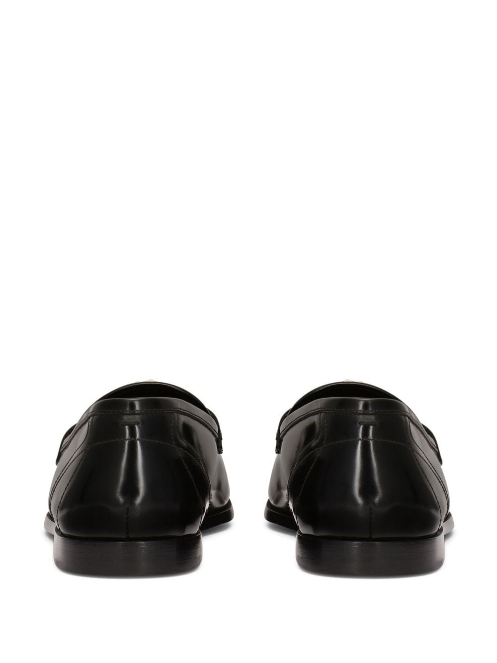 Shop Dolce & Gabbana Logo-appliqué Leather Loafers In Black