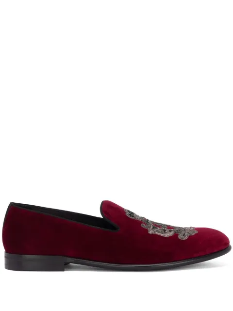 Dolce & Gabbana embroidered velvet slippers